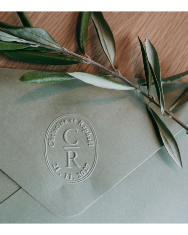 Timbre à Sec Initiales Mariage | N° 3