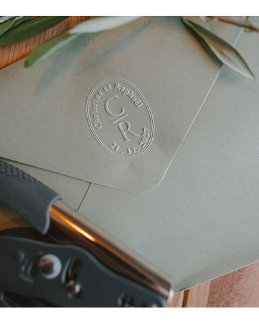 Timbre à Sec Initiales Mariage | N° 3