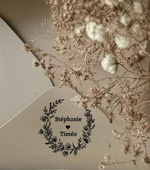 Tampon Mariage personnalisé avec vos prénoms.