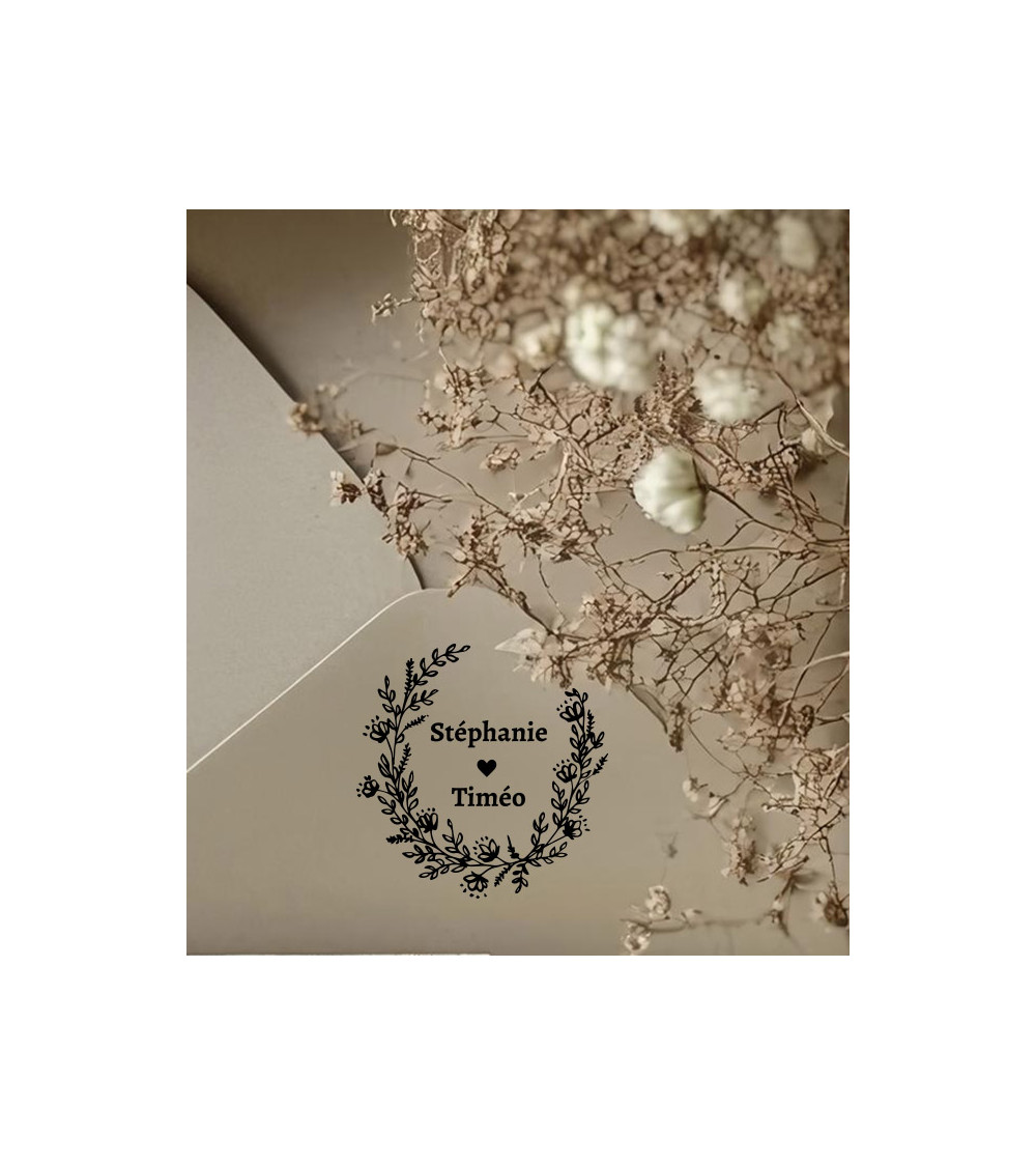 Tampon Mariage personnalisé avec vos prénoms.