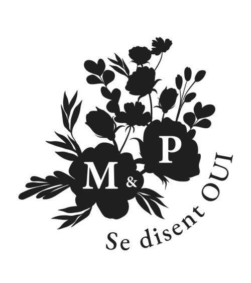 Tampon Mariage personnalisé Initiales.