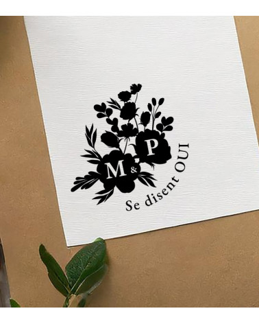 Tampon Mariage personnalisé Initiales.