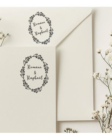 Tampon Mariage personnalisé avec vos 2 prénoms.