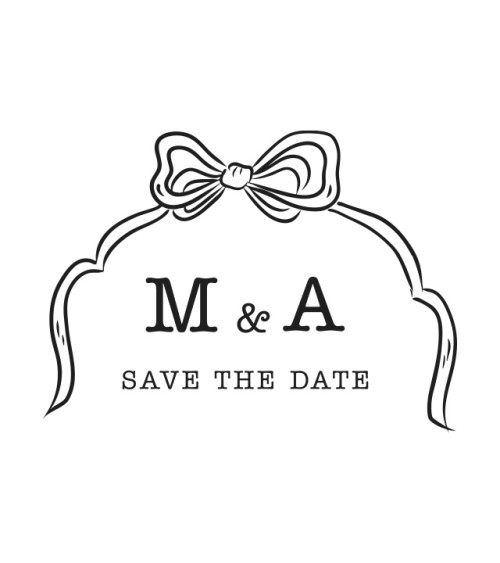 Tampon Mariage "Save the Date" avec vos initiales.