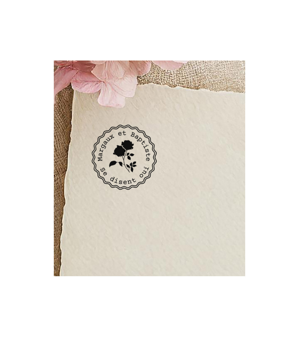 Tampon Mariage personnalisé avec vos prénoms .