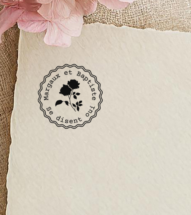 Tampon Mariage personnalisé avec vos prénoms .