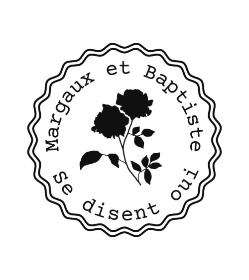 Tampon Mariage personnalisé avec vos prénoms .