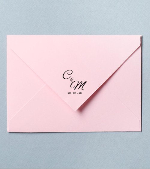 Tampon Mariage personnalisé avec vos initiales et la date .