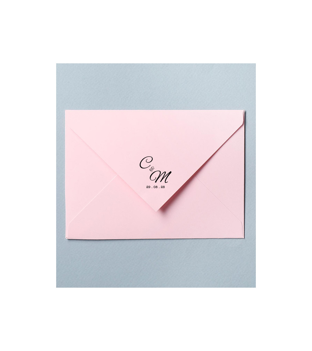 Tampon Mariage personnalisé avec vos initiales et la date .