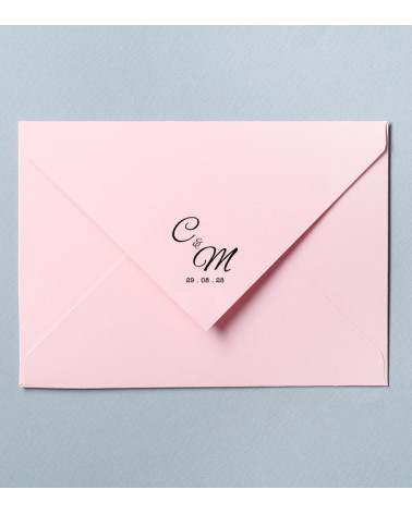 Tampon Mariage personnalisé avec vos initiales et la date .