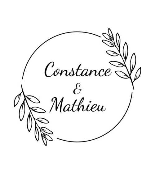 Tampon Mariage personnalisé prénoms et couronne .