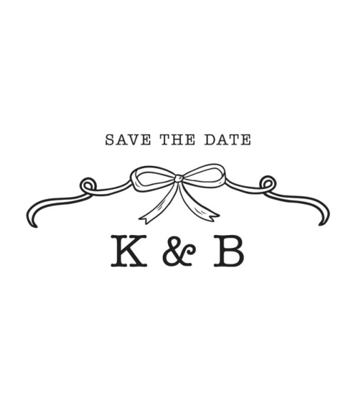 Tampon Mariage initiales personnalisé.