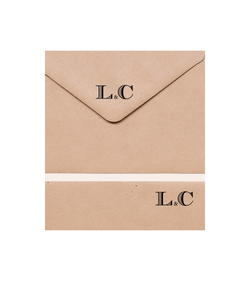 Tampon Mariage avec vos initiales stylisées vos faire-parts.