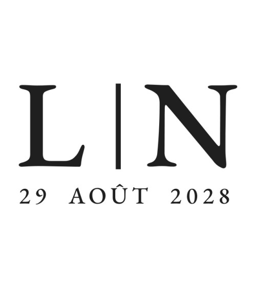 Tampon Mariage personnalisé avec vos initiales et la date.