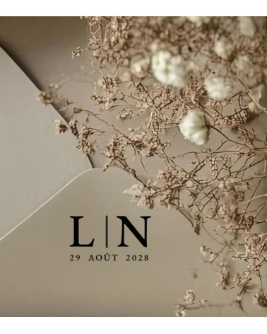 Tampon Mariage personnalisé avec vos initiales et la date.