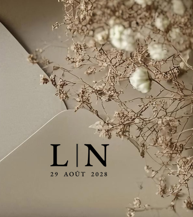 Tampon Mariage personnalisé avec vos initiales et la date.