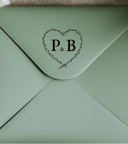 Tampon Mariage personnalisé avec vos initiales.