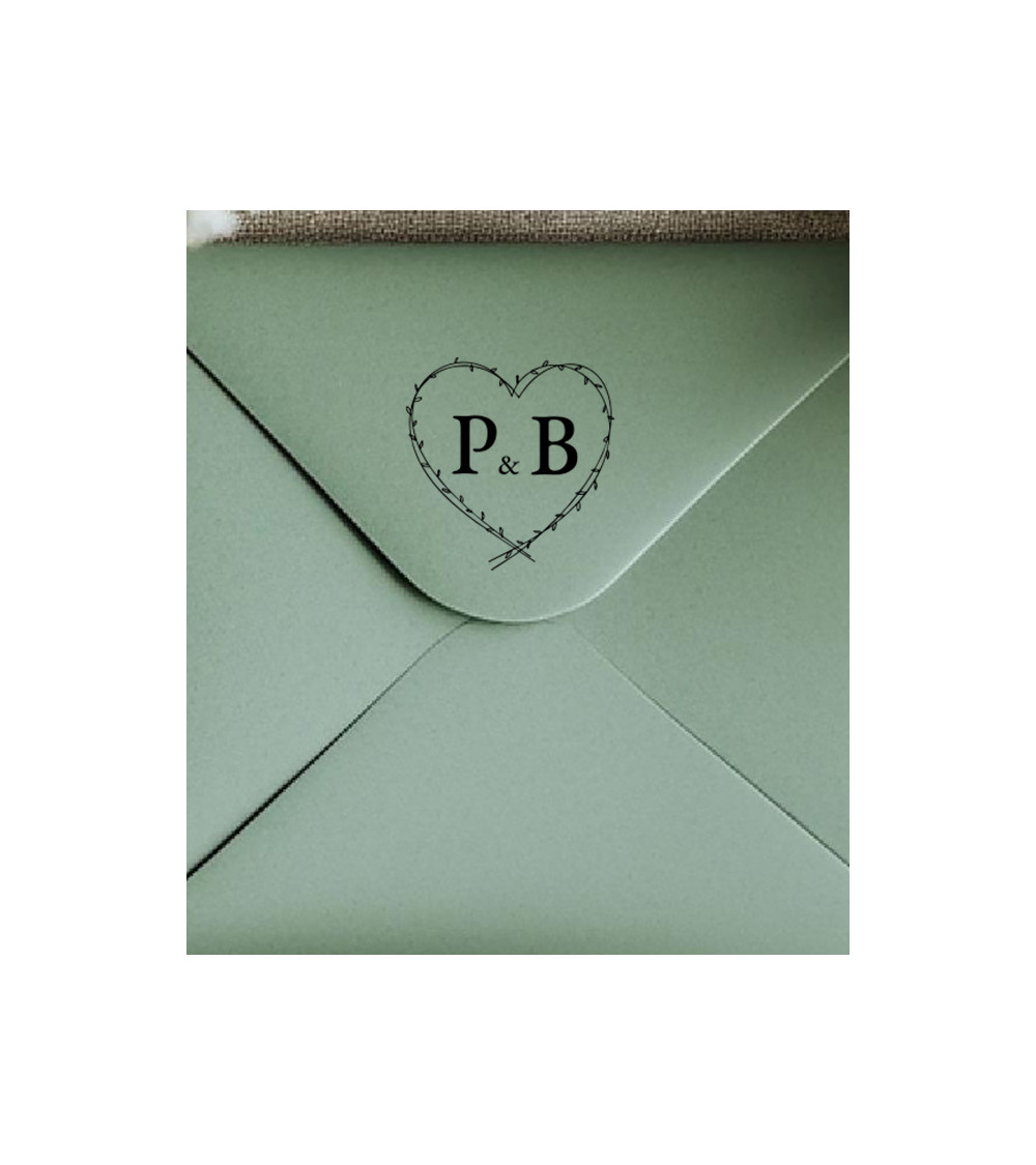 Tampon Mariage personnalisé avec vos initiales.