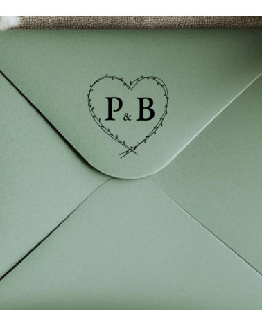 Tampon Mariage personnalisé avec vos initiales.