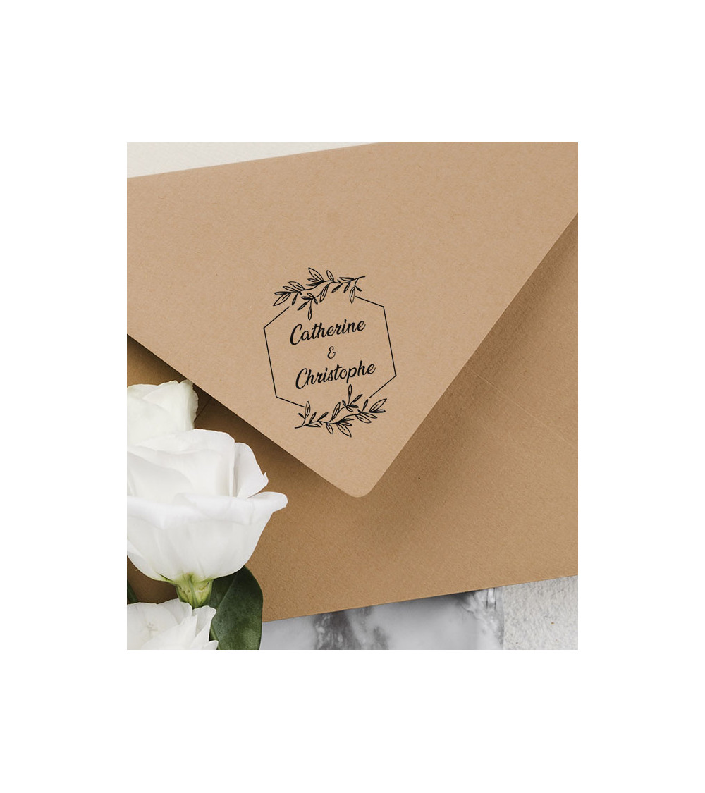 Tampon Mariage personnalisé avec vos prénoms.
