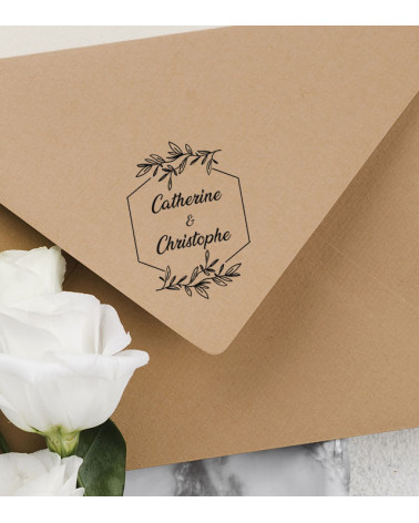 Tampon Mariage personnalisé avec vos prénoms.