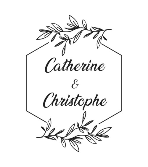 Tampon Mariage personnalisé avec vos prénoms.