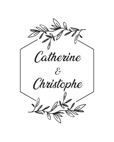 Tampon Mariage personnalisé avec vos prénoms.