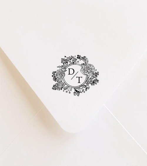 Tampon Mariage personnalisé initiales.