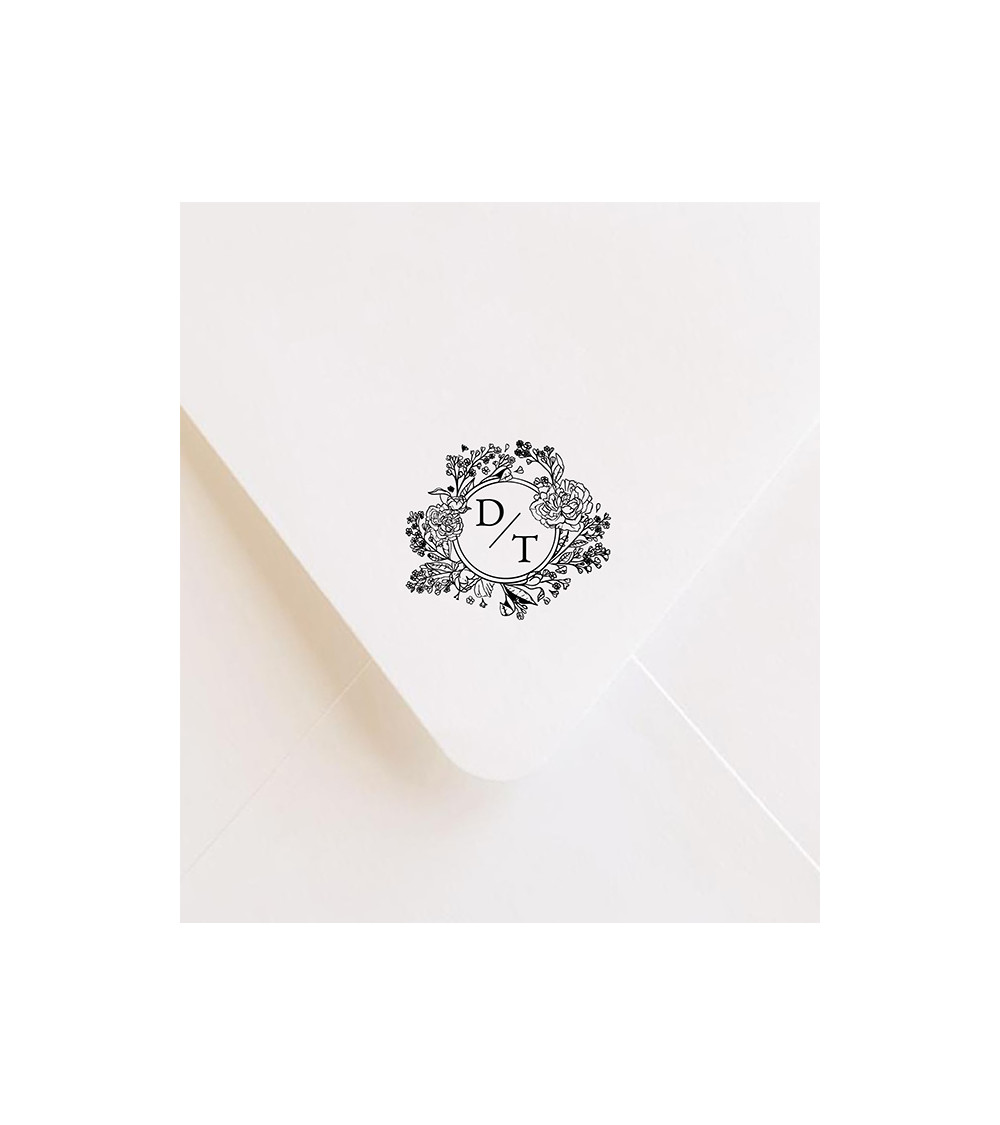 Tampon Mariage personnalisé initiales.