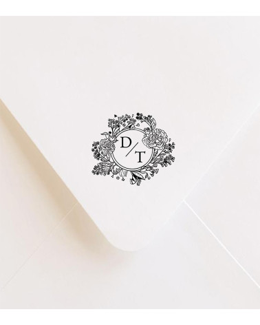 Tampon Mariage personnalisé initiales.