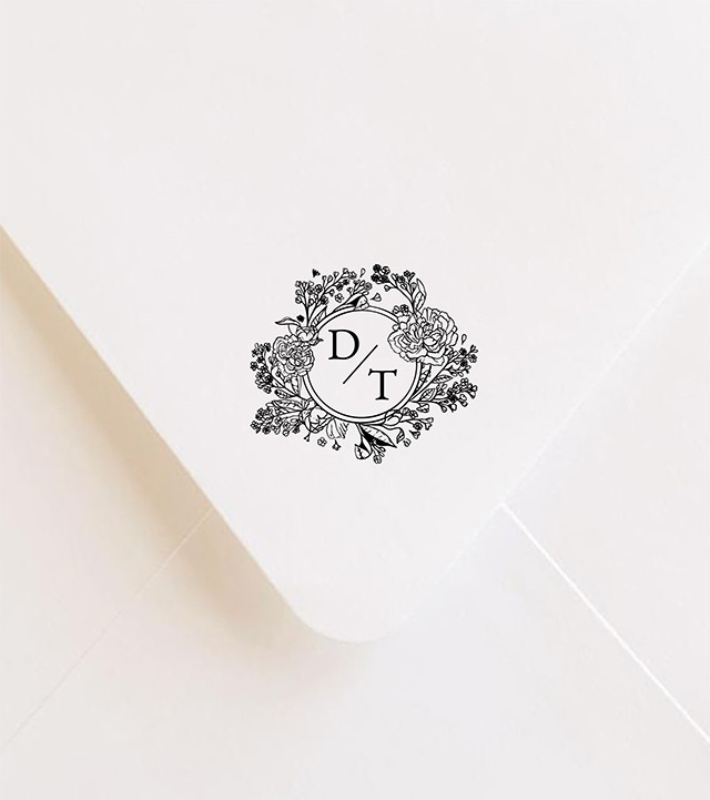 Tampon Mariage personnalisé initiales.