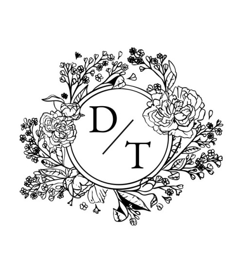 Tampon Mariage personnalisé initiales.
