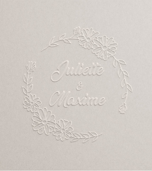 Timbre à sec pour marquer vos faire-parts de mariage