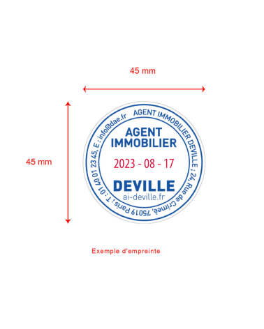 Tampon Dateur Rond Bicolore Metal Line Trodat 54045/2 - 45mm