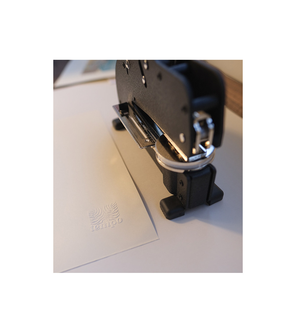 Presse Gaufrer Timbre Sec Shiny modèle ELR. Timbre à sec personnalisé grand modèle. Presse pour gaufrage de papiers de 300g