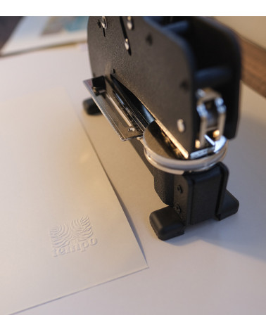 Presse Gaufrer Timbre Sec Shiny modèle ELR. Timbre à sec personnalisé grand modèle. Presse pour gaufrage de papiers de 300g