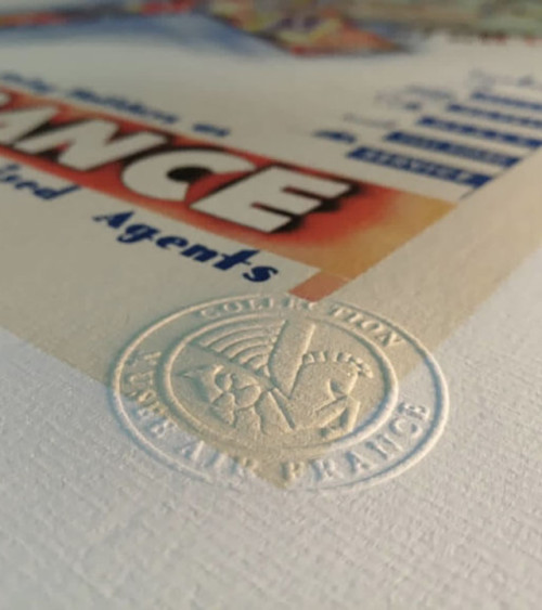 Presse Gaufrer Timbre Sec Shiny modèle ELR. Timbre à sec personnalisé grand modèle. Presse pour gaufrage de papiers de 300g