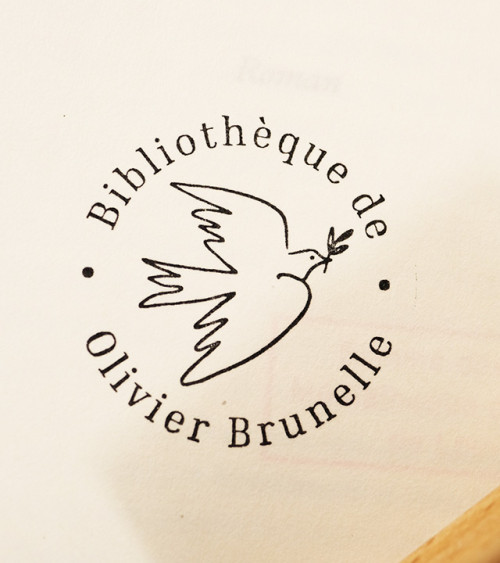 Tampon en Bois Ex-libris "Colombe"