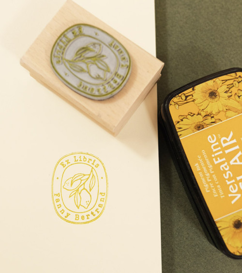 Tampon en Bois Ex-libris "Citrons"