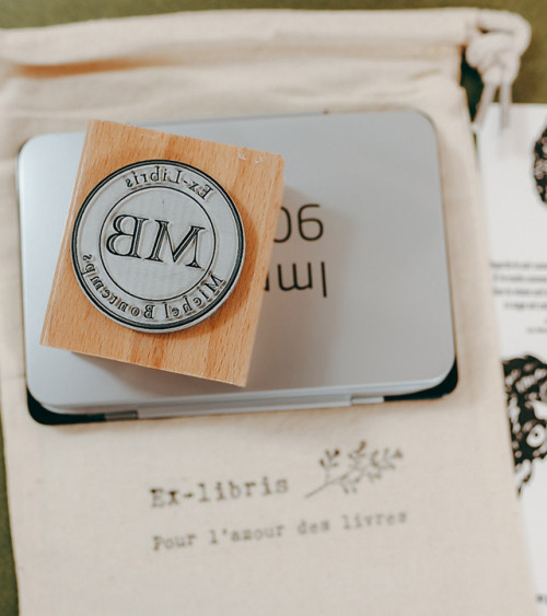 Tampon en Bois Ex-libris modèle "Classique"