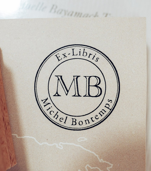 Tampon en Bois Ex-libris modèle "Classique"