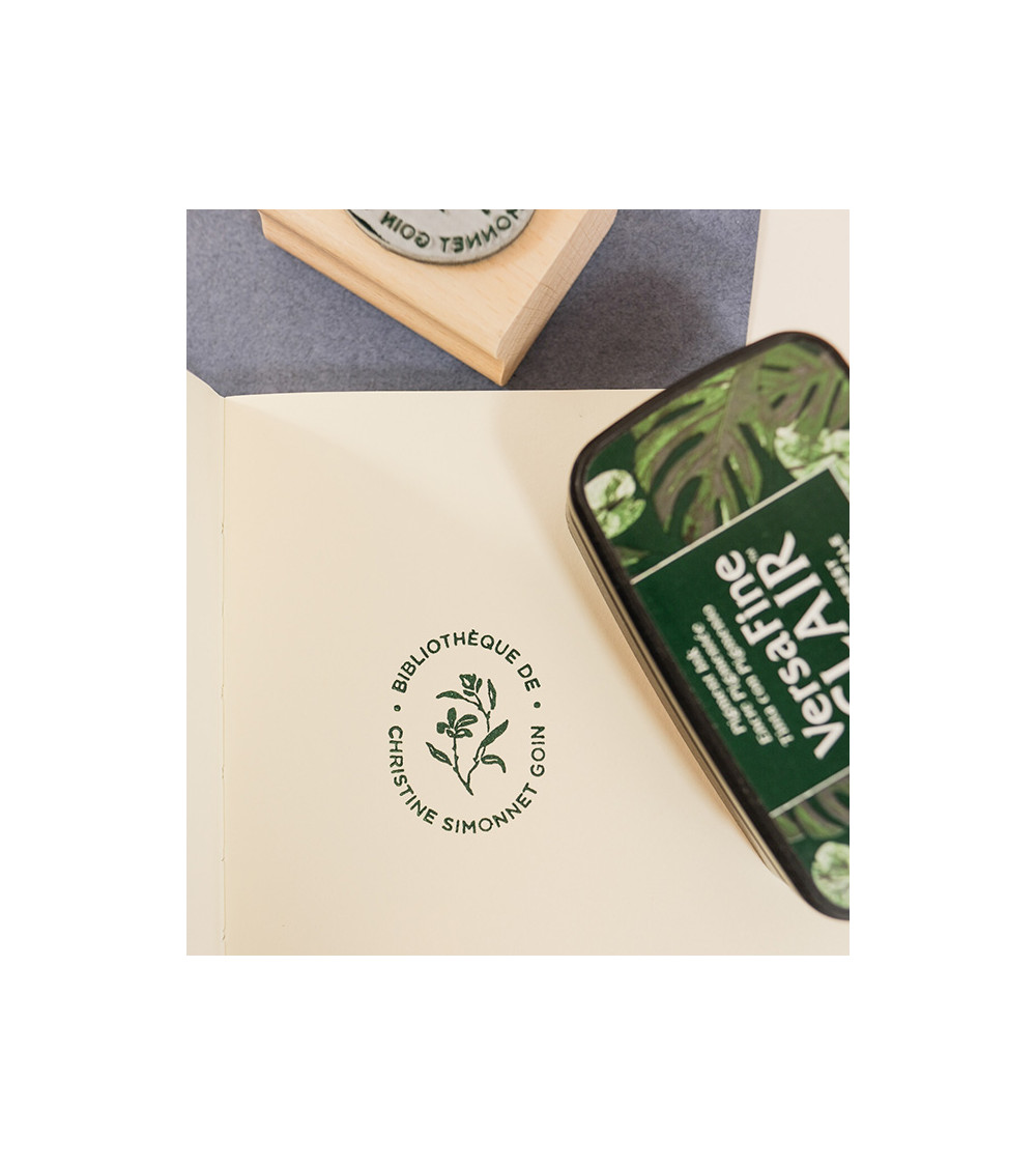 Tampon en Bois Ex-libris "Bouquet Oval"