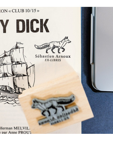 Tampon en Bois Ex-libris "Félix le Renard"