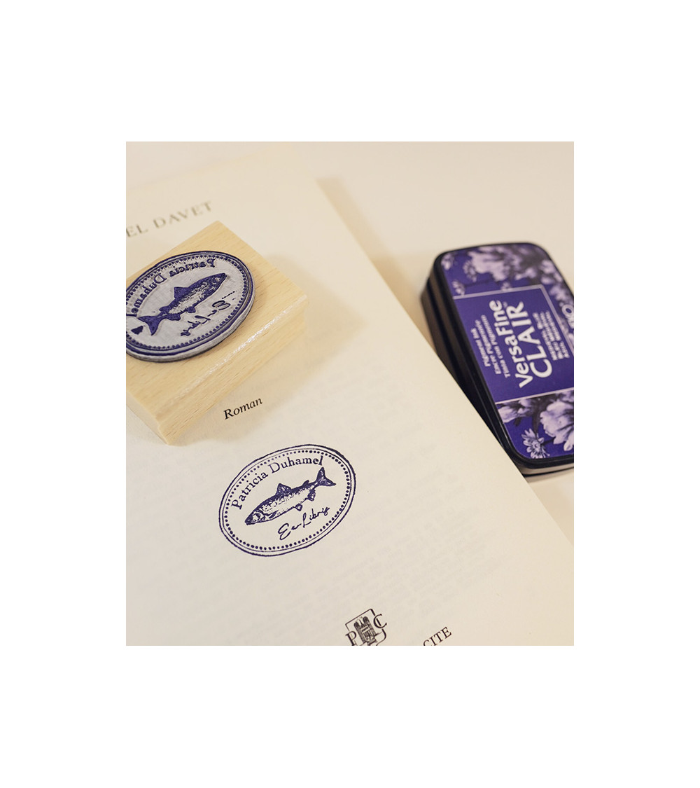 Tampon en Bois Ex-libris "Poisson"