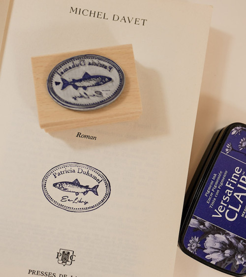 Tampon en Bois Ex-libris "Poisson"