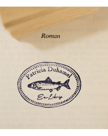 Tampon en Bois Ex-libris "Poisson"