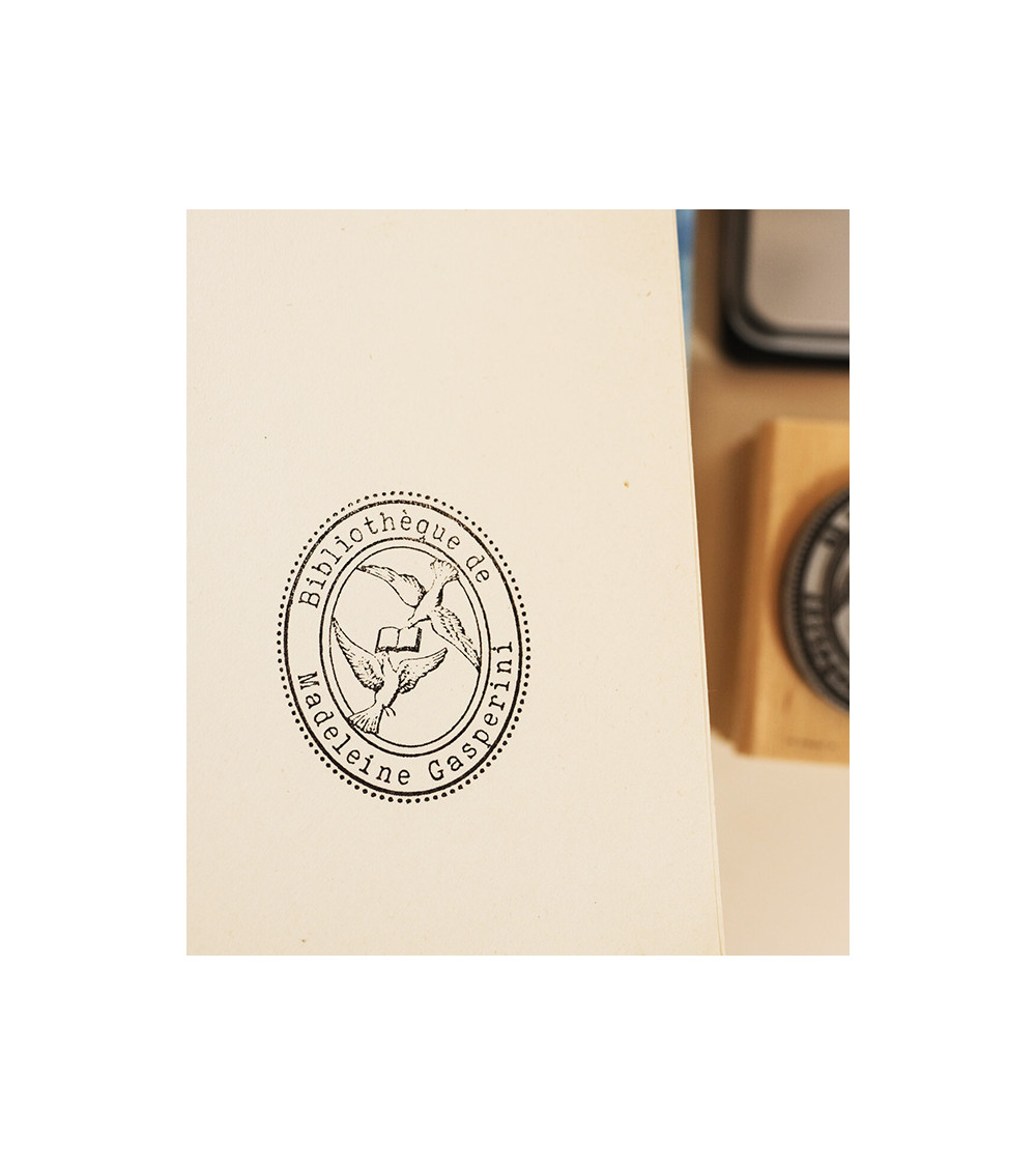 Tampon en Bois Ex-libris "Romantique"