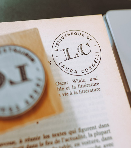 Tampon en Bois Ex-libris "Chevalier"
