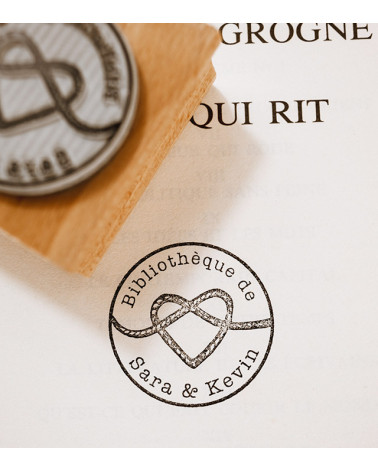 Tampon en Bois Ex-libris "Bretzel"