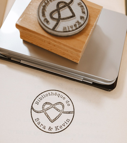 Tampon en Bois Ex-libris "Bretzel"